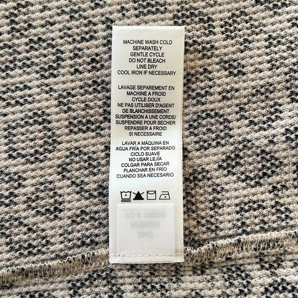 NWT Splendid Women’s Thermal Waffle Knit Henley Leopard Print Black Cream XS L - Picture 7 of 7